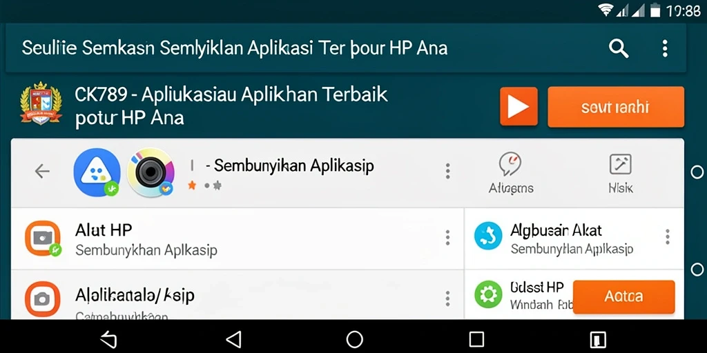 Tampilan antarmuka CK789 yang sederhana dan fungsional untuk menyembunyikan aplikasi.