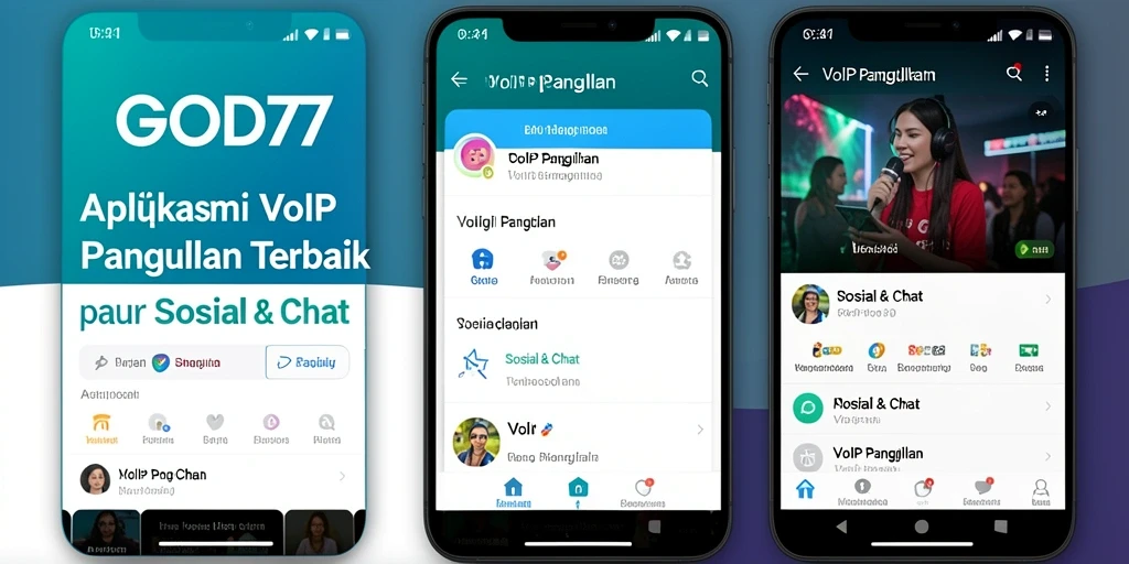 Antarmuka aplikasi GOD77 untuk VoIP Panggilan yang sederhana dan intuitif.