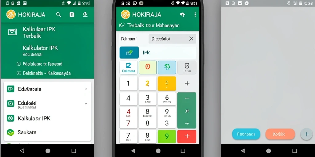 Antarmuka sederhana aplikasi Kalkulator IPK HOKIRAJA.