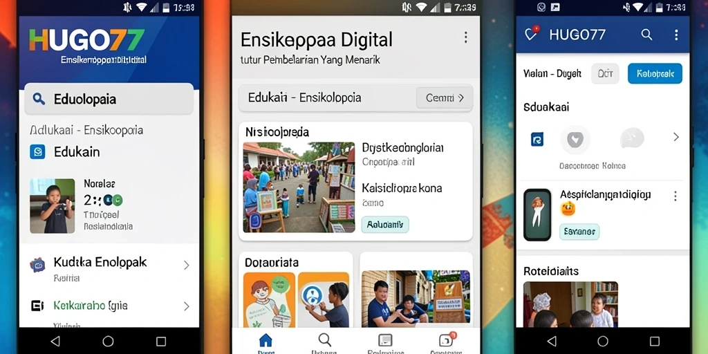 Tampilan aplikasi HUGO77 yang informatif dan interaktif.