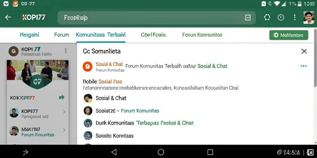 Antarmuka KOPI77 yang menarik dan fungsional untuk forum komunitas.