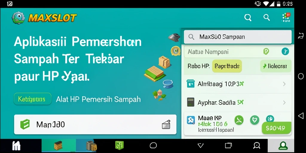 Tampilan antarmuka MAXSLOT yang sederhana dan efektif untuk pembersihan sampah.