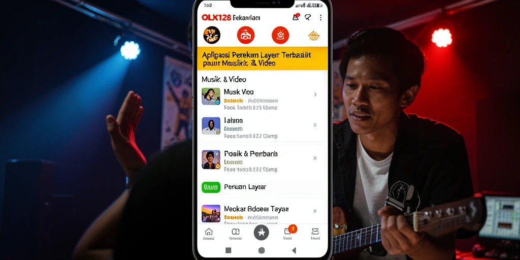 Antarmuka OLX128 saat melakukan perekaman layar dengan berbagai fungsi.